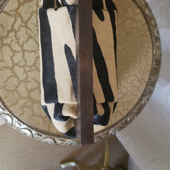 Banana Republic Brown Zebra Haircalf Leather Larg clutch - Picture 2 of 6